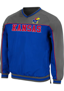 Colosseum Kansas Jayhawks Mens Charcoal Pause Function Coaches Pullover Jackets