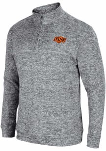 Colosseum Oklahoma State Cowboys Mens Grey Platinum Rule Long Sleeve 1/4 Zip Pullover