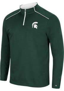 Colosseum Michigan State Spartans Mens Green Eastwood Long Sleeve 1/4 Zip Pullover