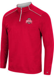 Colosseum Ohio State Buckeyes Mens Red Eastwood Long Sleeve 1/4 Zip Pullover