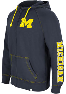Colosseum Michigan Wolverines Mens Navy Blue Intervention Long Sleeve Zip Fashion