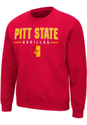 Colosseum Pitt State Gorillas Mens Red Time Machine Long Sleeve Crew Sweatshirt