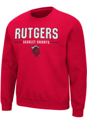 Colosseum Rutgers Scarlet Knights Mens Red Time Machine Long Sleeve Crew Sweatshirt