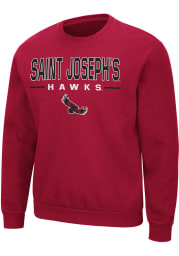 Colosseum Saint Josephs Hawks Mens Maroon Time Machine Long Sleeve Crew Sweatshirt