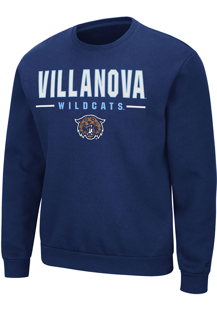 Colosseum Villanova Wildcats Mens Navy Blue Time Machine Long Sleeve Crew Sweatshirt