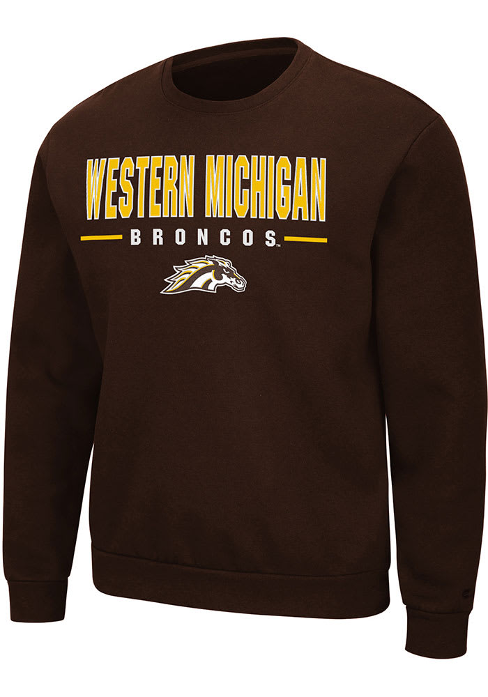 Colosseum Western Michigan Broncos Mens Black Time Machine Long Sleeve Crew Sweatshirt