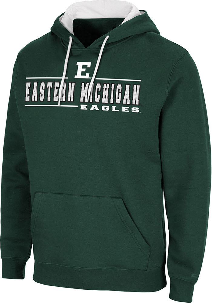 Colosseum Eastern Michigan Eagles Mens Green Brennan Long Sleeve Hoodie