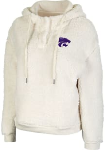 Colosseum K-State Wildcats Womens Natural Snap Sherpa Henley Hooded Sweatshirt