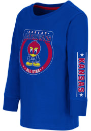 Colosseum Kansas Jayhawks Toddler Blue Blue Birds Long Sleeve T-Shirt