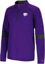 Colosseum K-State Wildcats Youth Purple Slugworth Long Sleeve Quarter Zip Shirt