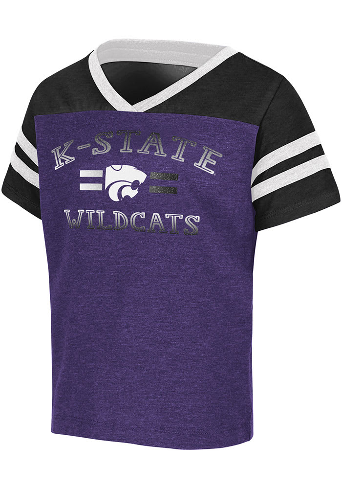 Colosseum K-State Wildcats Toddler Girls Purple Tidal Football Short Sleeve T-Shirt