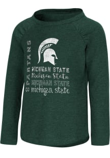 Colosseum Michigan State Spartans Toddler Girls Green Heart Long Sleeve T Shirt