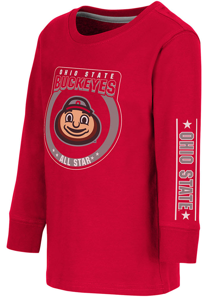 Colosseum Ohio State Buckeyes Toddler Red Blue Birds Long Sleeve T-Shirt