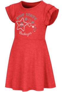 Colosseum Ohio State Buckeyes Toddler Girls Red Music Maker Short Sleeve Dresses
