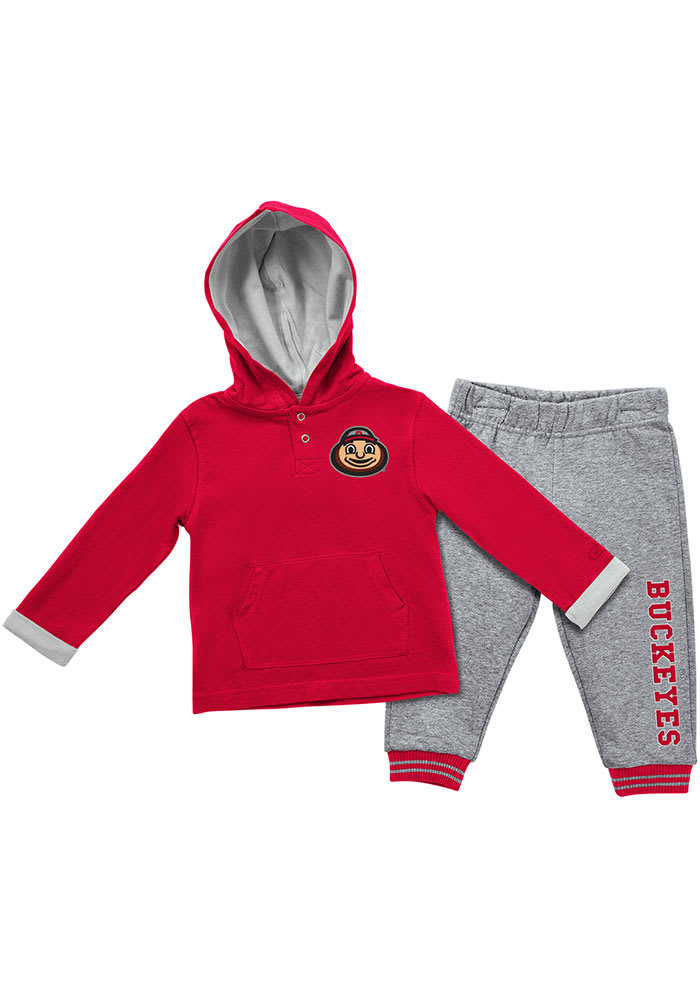 Colosseum Ohio State Buckeyes Infant Red Poppies Set Top and Bottom