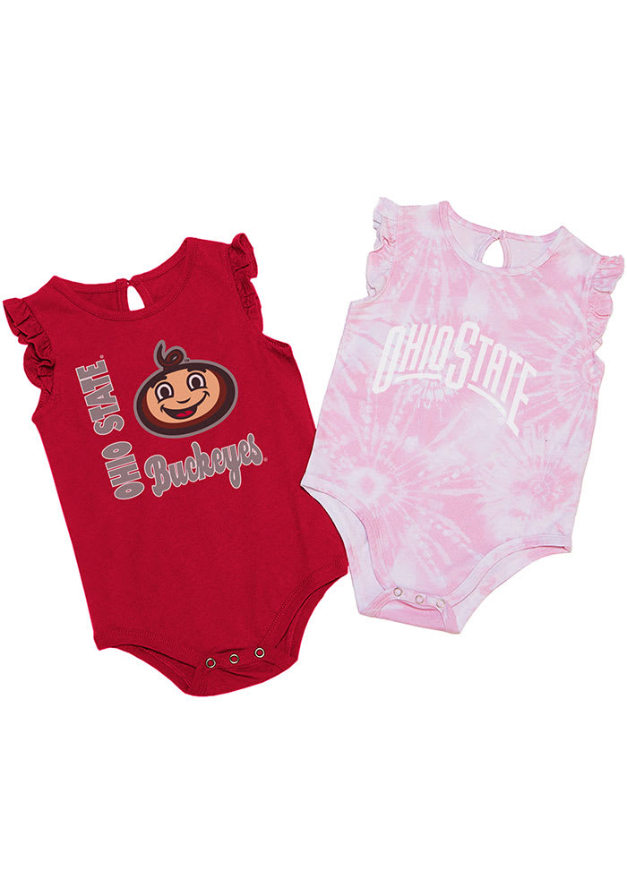 Colosseum Ohio State Buckeyes Baby Red Tie Dye 2 PK Set One Piece