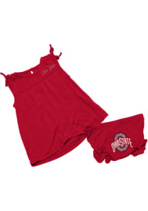 Colosseum Ohio State Buckeyes Baby Girls Red Wonka Short Sleeve Dress