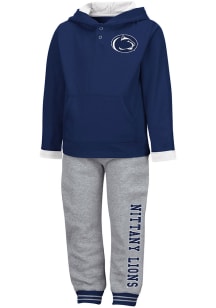 Toddler Penn State Nittany Lions Navy Blue Colosseum Poppies Top and Bottom Set
