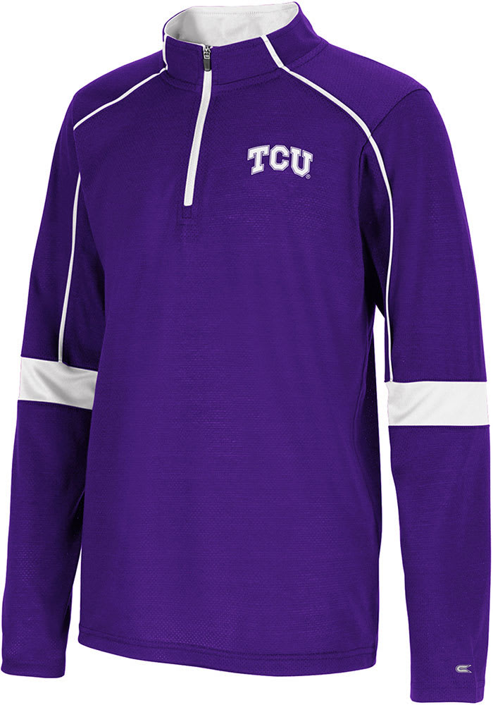 Colosseum TCU Horned Frogs Youth Purple Slugworth Long Sleeve Quarter Zip Shirt