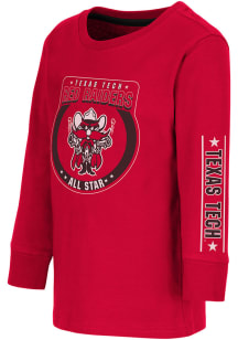 Colosseum Texas Tech Red Raiders Toddler Red Blue Birds Long Sleeve T-Shirt