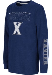 Colosseum Xavier Musketeers Youth Navy Blue West Long Sleeve T-Shirt