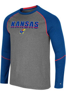 Colosseum Kansas Jayhawks Charcoal George Long Sleeve T-Shirt