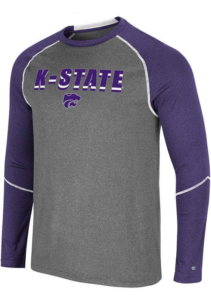 Colosseum K-State Wildcats Charcoal George Long Sleeve T-Shirt