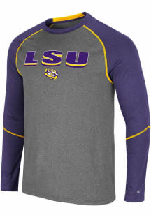 Colosseum LSU Tigers Charcoal George Long Sleeve T-Shirt