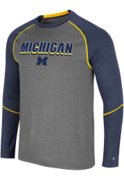 Colosseum Michigan Wolverines Charcoal George Long Sleeve T-Shirt