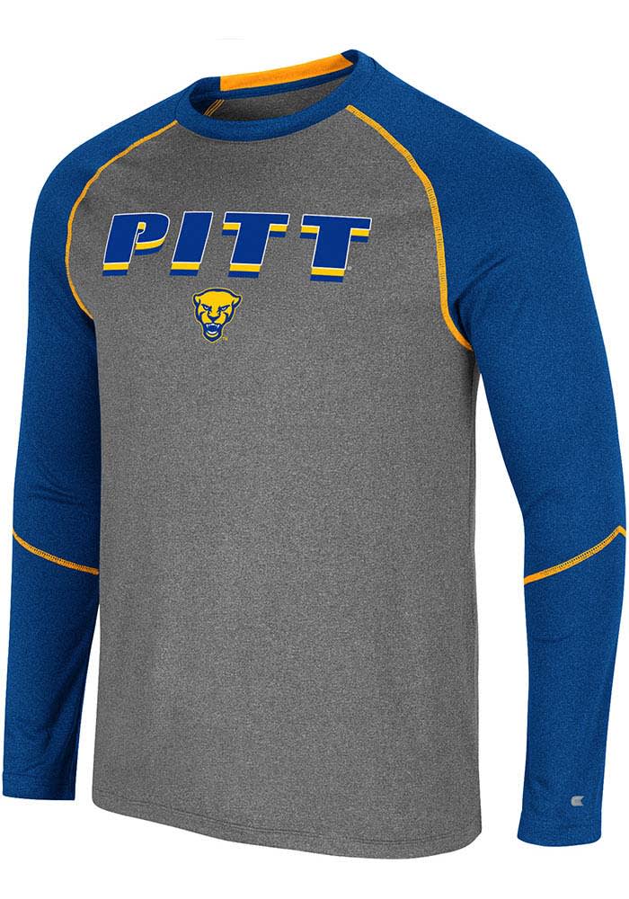 Colosseum Pitt Panthers Charcoal George Long Sleeve T-Shirt