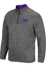 Colosseum K-State Wildcats Mens Charcoal Dak Long Sleeve 1/4 Zip Pullover