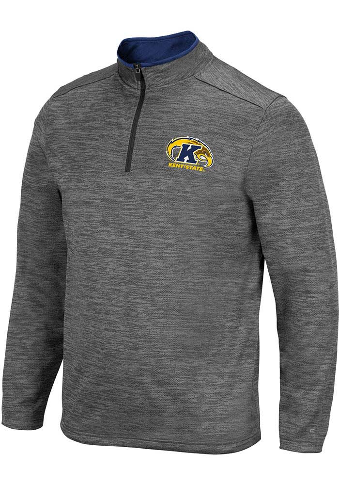 Colosseum Kent State Golden Flashes Mens Charcoal Dak Long Sleeve 1/4 Zip Pullover