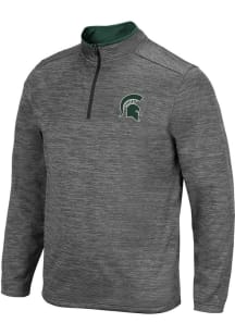 Colosseum Michigan State Spartans Mens Charcoal Dak Long Sleeve 1/4 Zip Pullover