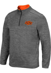 Colosseum Oklahoma State Cowboys Mens Charcoal Dak Long Sleeve 1/4 Zip Pullover