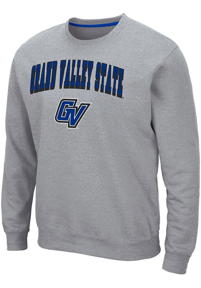 Colosseum Grand Valley State Lakers Mens Grey Elliott Long Sleeve Crew Sweatshirt