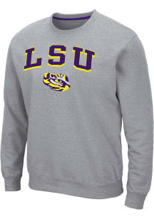 Colosseum LSU Tigers Mens Grey Elliott Long Sleeve Crew Sweatshirt