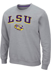 Colosseum LSU Tigers Mens Grey Elliott Long Sleeve Crew Sweatshirt