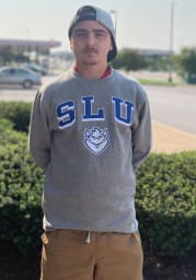 Colosseum Saint Louis Billikens Mens Grey Elliott Long Sleeve Crew Sweatshirt
