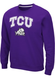 Colosseum TCU Horned Frogs Mens Purple Elliott Long Sleeve Crew Sweatshirt
