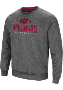 Colosseum Arkansas Razorbacks Mens Charcoal Cam Long Sleeve Sweatshirt