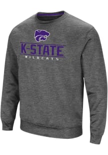 Colosseum K-State Wildcats Mens Charcoal Cam Long Sleeve Sweatshirt