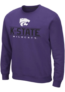 Colosseum K-State Wildcats Mens Purple Cam Long Sleeve Sweatshirt