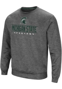 Colosseum Michigan State Spartans Mens Charcoal Cam Long Sleeve Sweatshirt