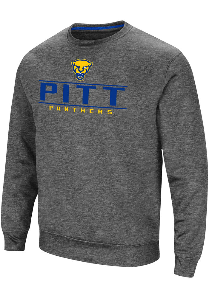 Colosseum Pitt Panthers Mens Charcoal Cam Long Sleeve Sweatshirt