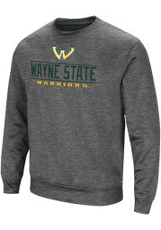 Colosseum Wayne State Warriors Mens Charcoal Cam Long Sleeve Sweatshirt