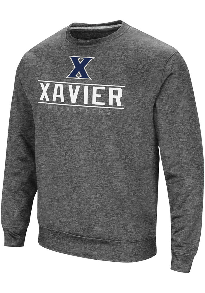 Colosseum Xavier Musketeers Mens Charcoal Cam Long Sleeve Sweatshirt