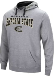 Colosseum Emporia State Hornets Mens Grey Russell Long Sleeve Hoodie