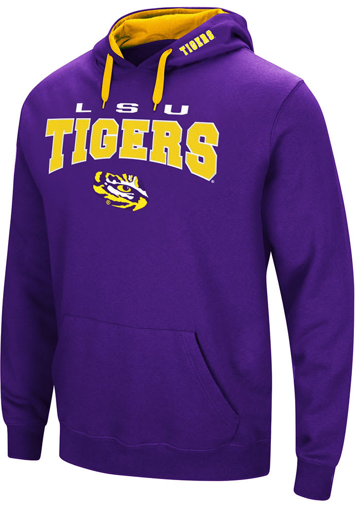 Colosseum LSU Tigers Mens Purple Russell Long Sleeve Hoodie