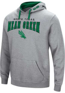 Colosseum North Texas Mean Green Mens Grey Russell Long Sleeve Hoodie