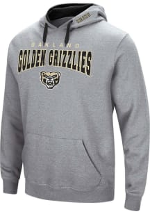 Colosseum Oakland University Golden Grizzlies Mens Grey Russell Long Sleeve Hoodie